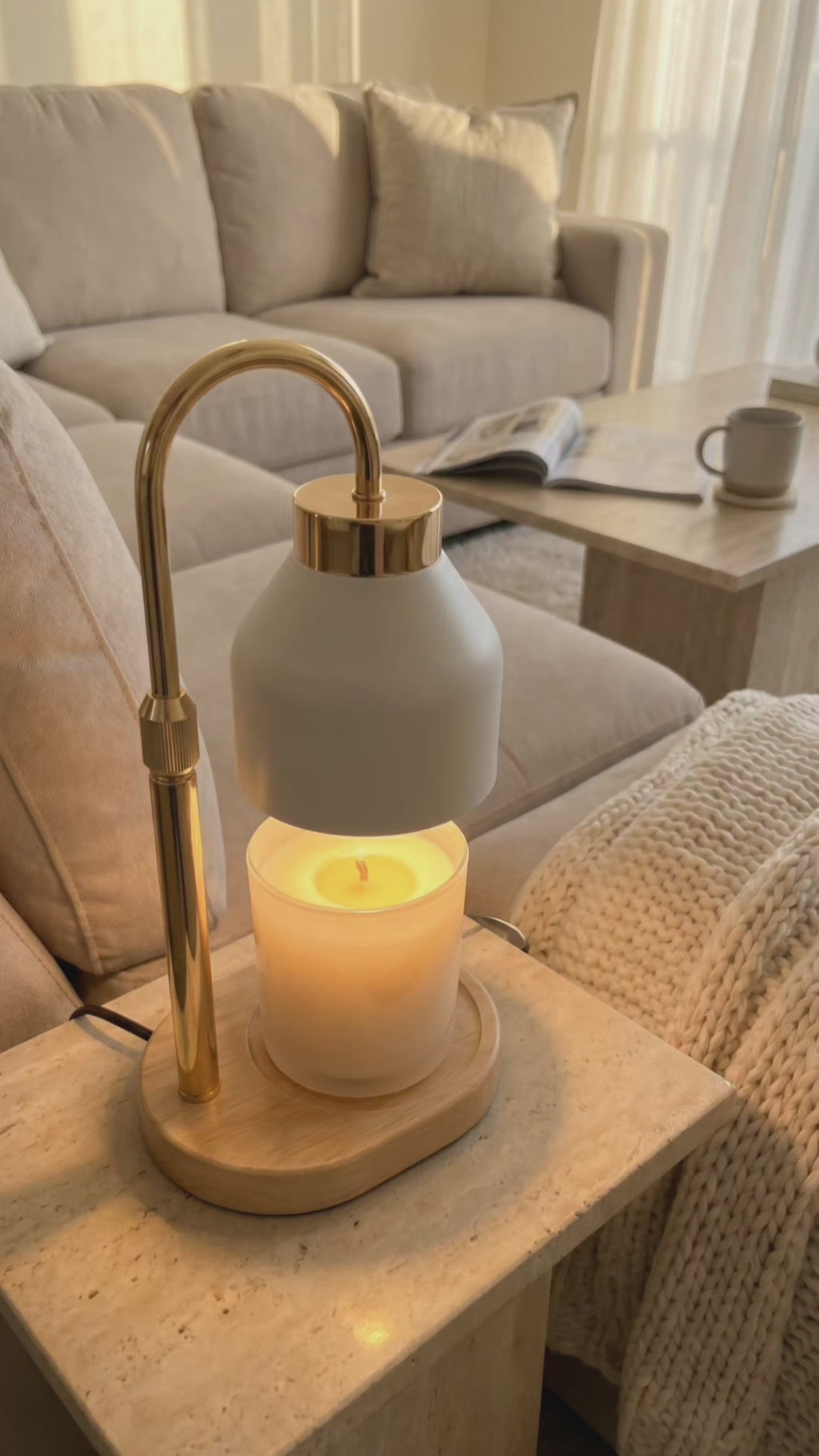 Lampe Chauffe-Bougie Dorée Matifiée  Nay Shop