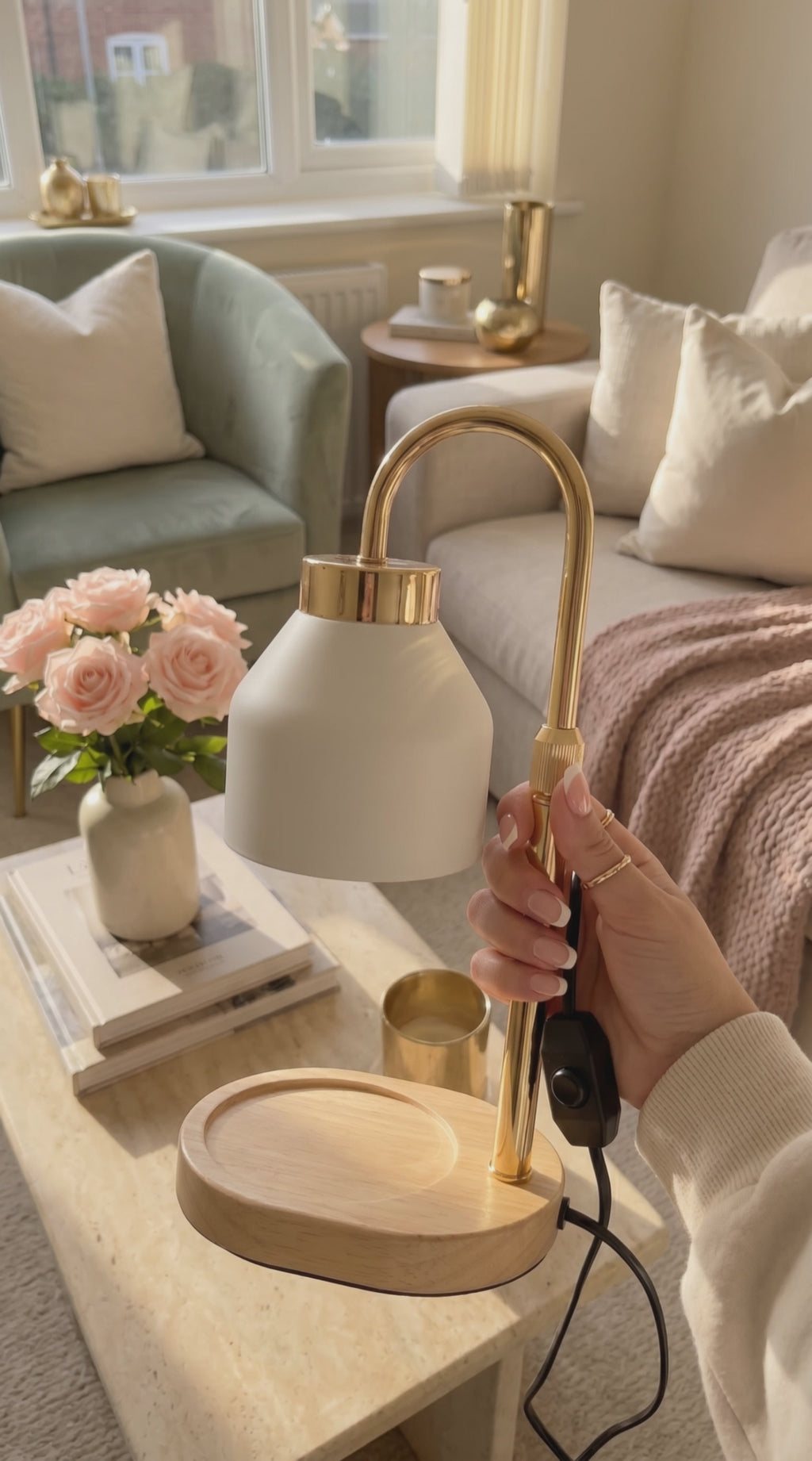 Lampe Chauffe-Bougie Dorée Matifiée  Nay Shop