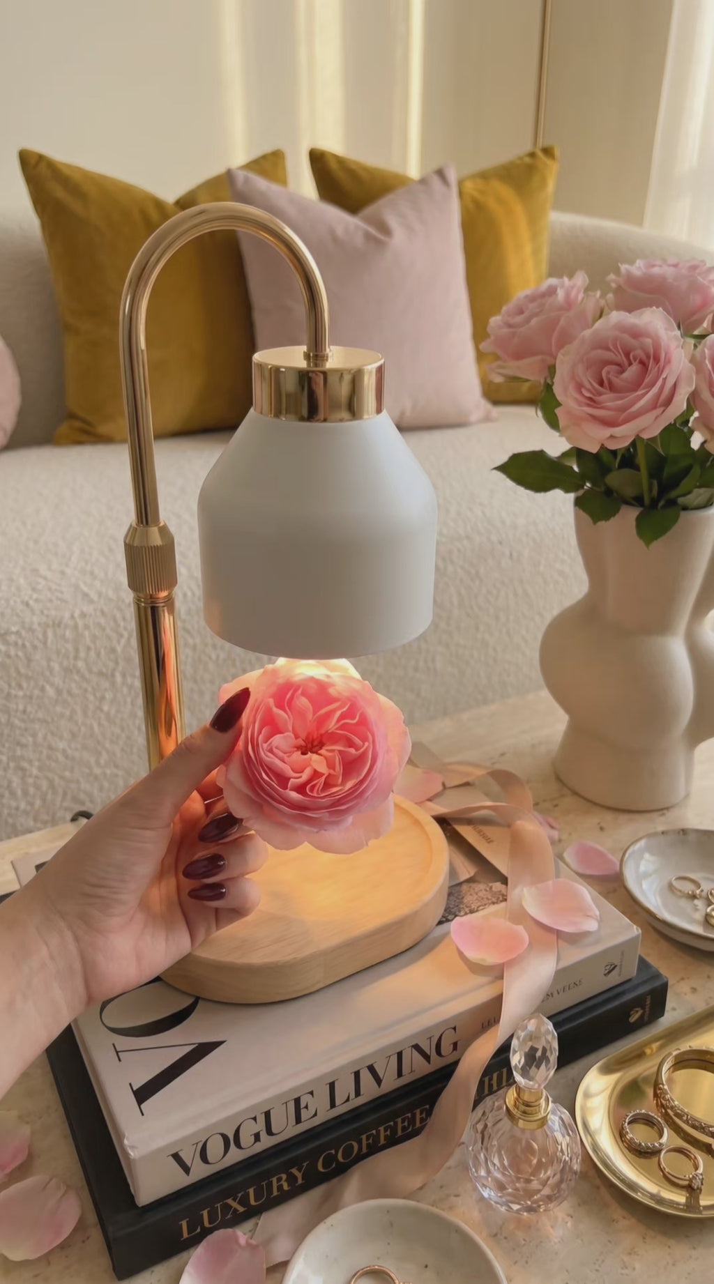 Lampe Chauffe-Bougie Dorée Matifiée  Nay Shop