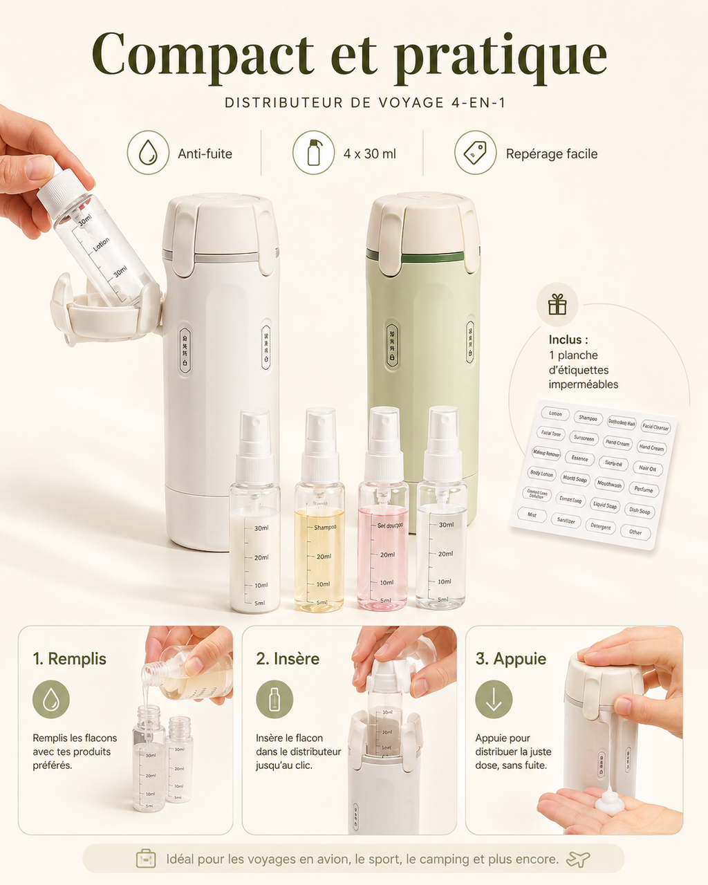 Distributeur de Voyage 4 en 1  Nay Shop