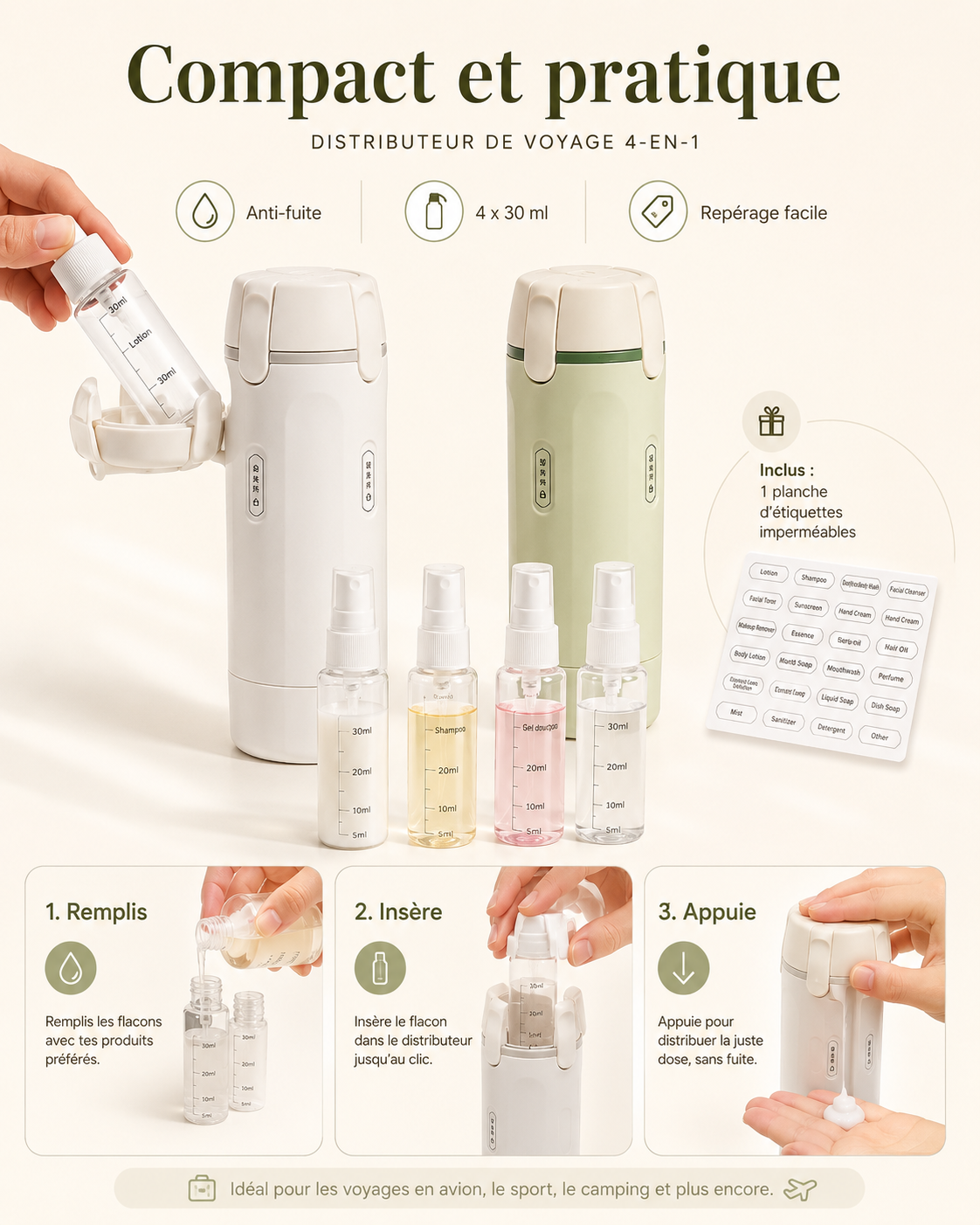 Distributeur de Voyage 4 en 1  Nay Shop