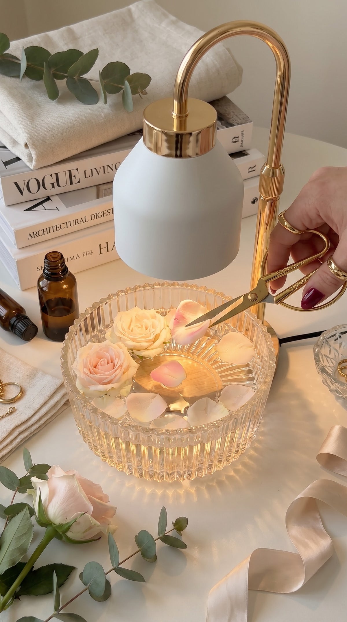 Lampe Chauffe-Bougie Dorée Matifiée  Nay Shop