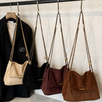 Sac Bandoulière Suédine Chaîne Tressée - Nay Shop (4 coloris)
