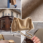 Sac Bandoulière Suédine Chaîne Tressée - Nay Shop (4 coloris)