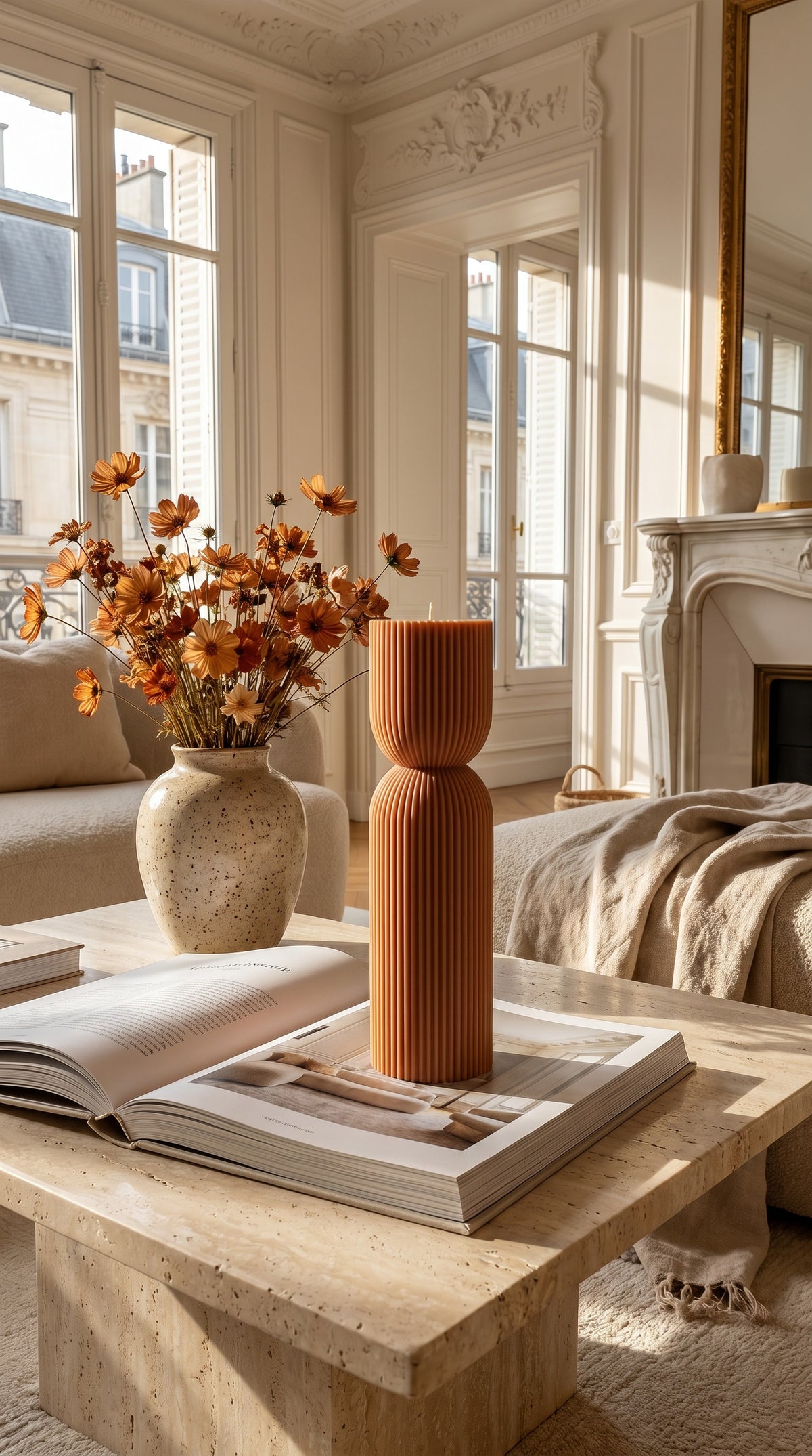 Bougie Côtelée Sablier  Nay Shop