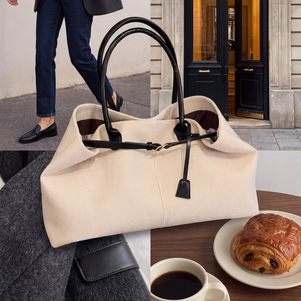 Sac Cabas Toile & Cuir - Nay Shop (2 coloris)