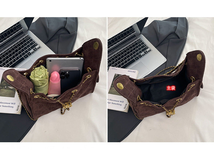 Sac Seau Velours Matelassé Chaîne Dorée - Nay Shop (3 coloris)