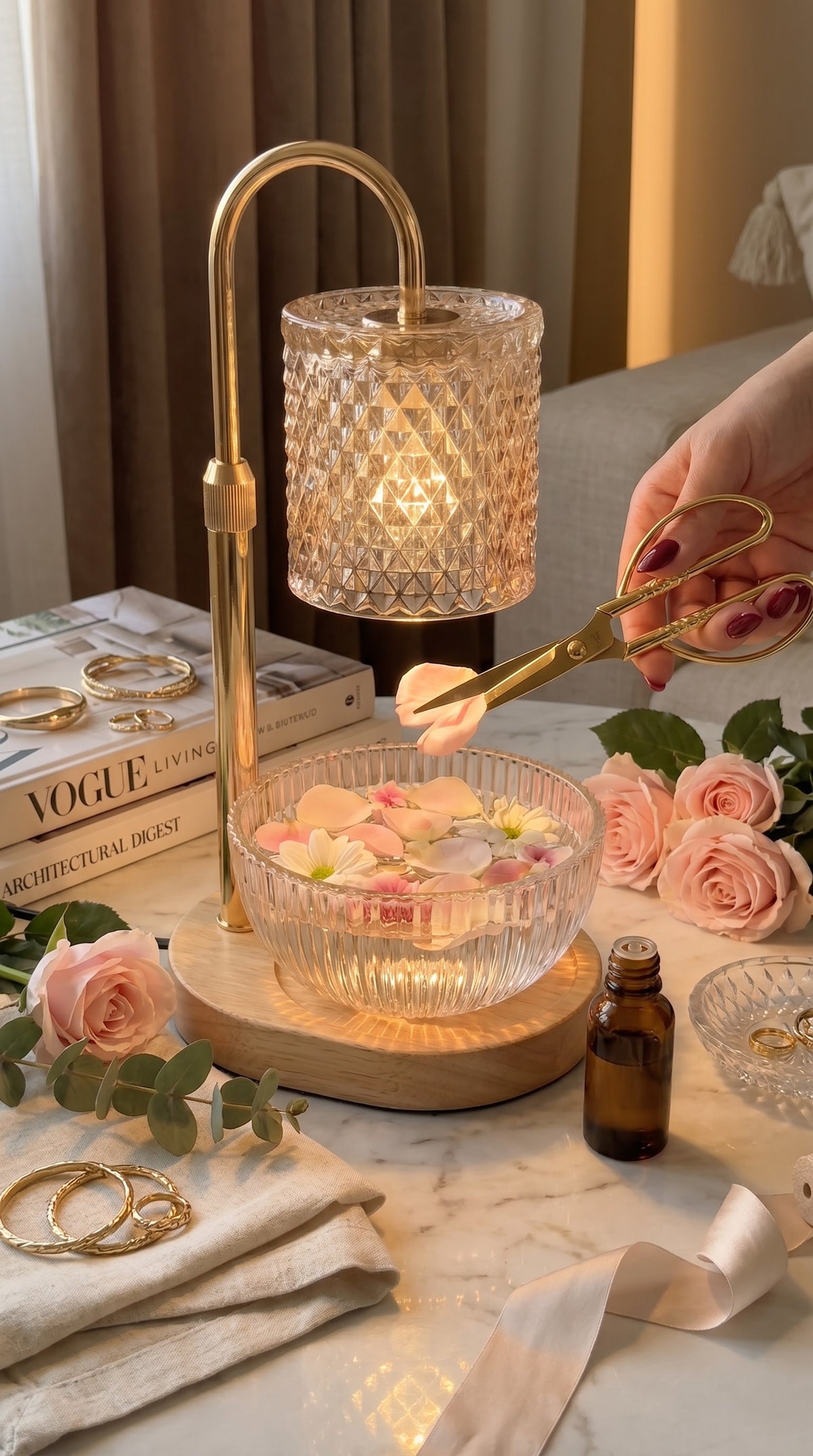 Lampe Chauffe-Bougie Cristal  Nay Shop